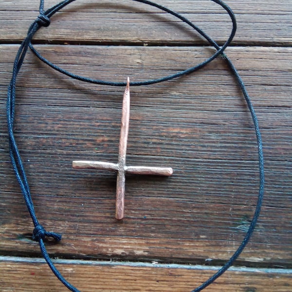 Peter's Cross made of copper, St. Peters Cross necklace