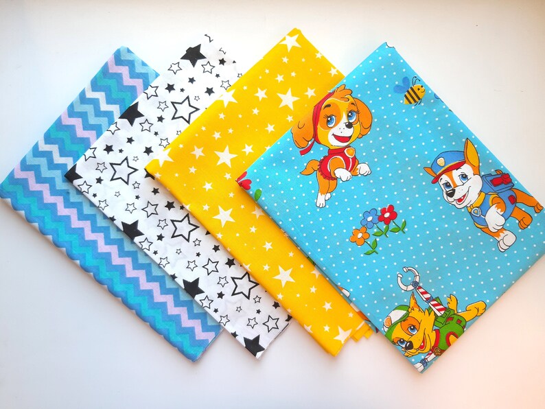 Hund Stoff Bundle Baumwollstoff 4x 196196 Fat Etsy