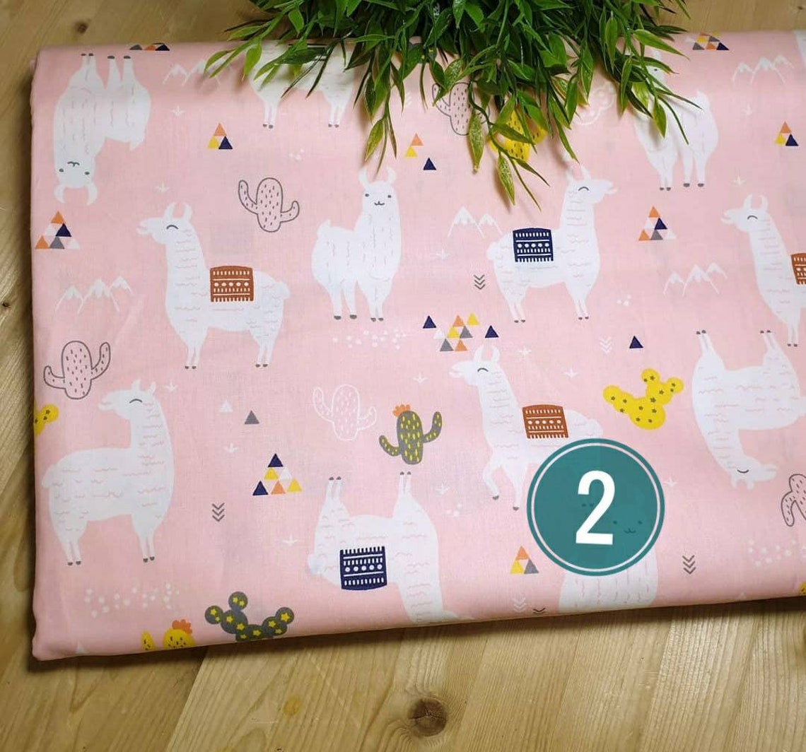 LLAMA FABRIC by the yard Baby Quilt fabric bundle Cactus Etsy