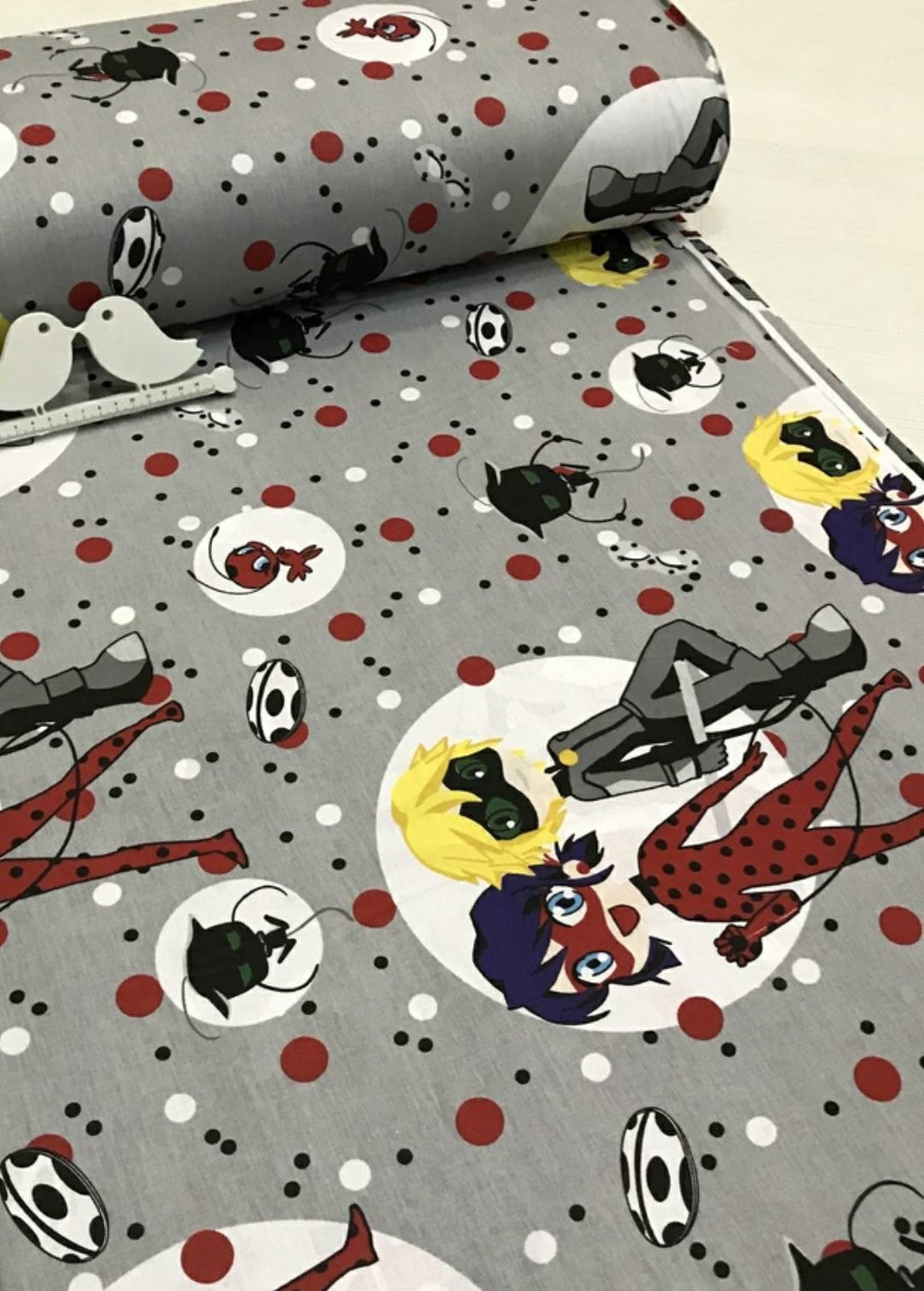 LADYBUG FABRIC Cotton fabric by the yard Poplin Ladybug print Etsy