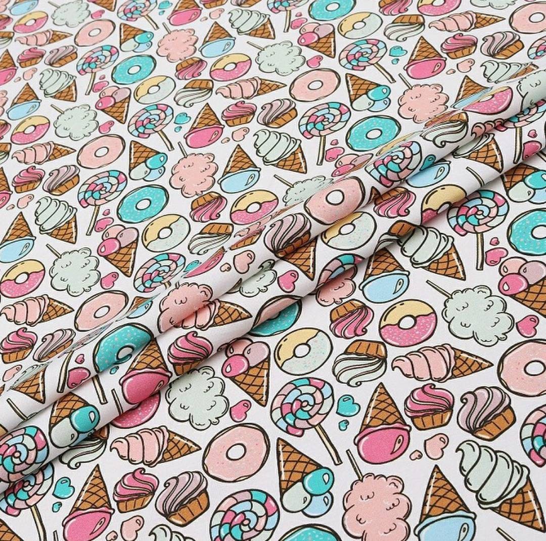 COTTON FABRIC by the yard Percale Food fabric print by the Etsy