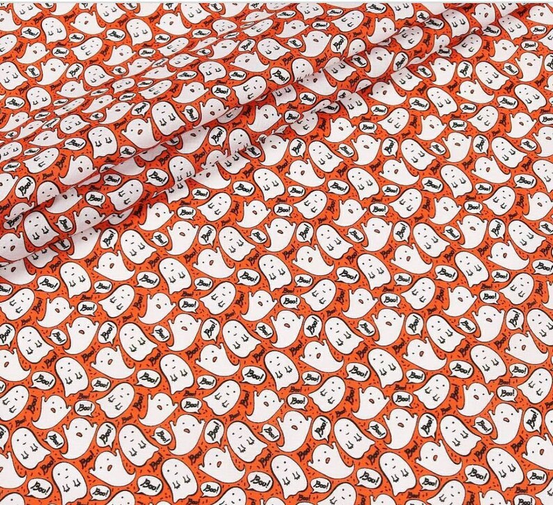 HALLOWEEN FABRIC by the yard Cotton fabric by the yard Ghost Etsy