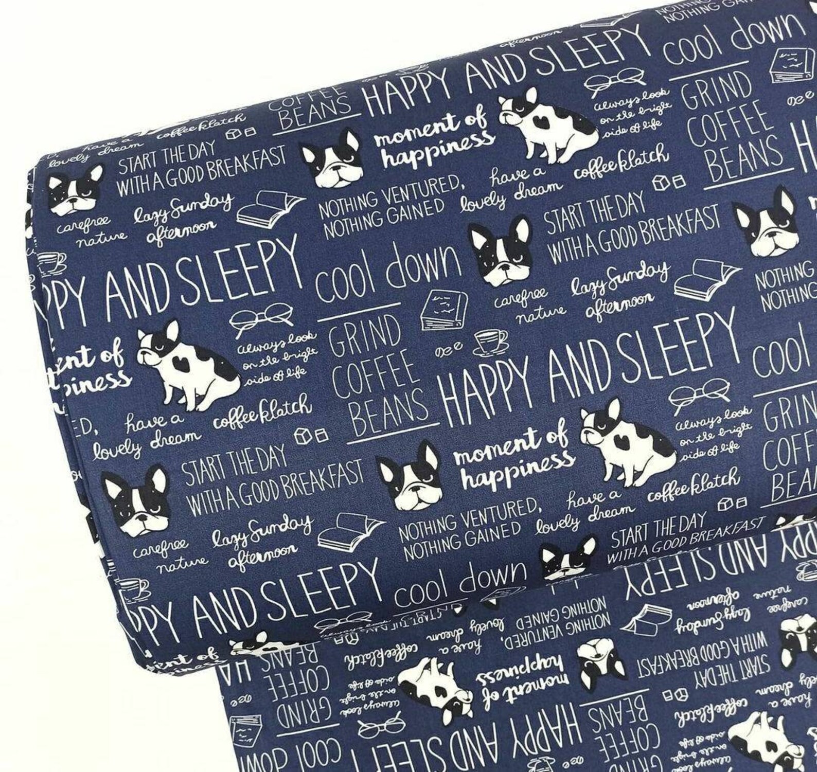 Dog FABRIC Boston terrier fabric Cotton fabric by the yard Etsy