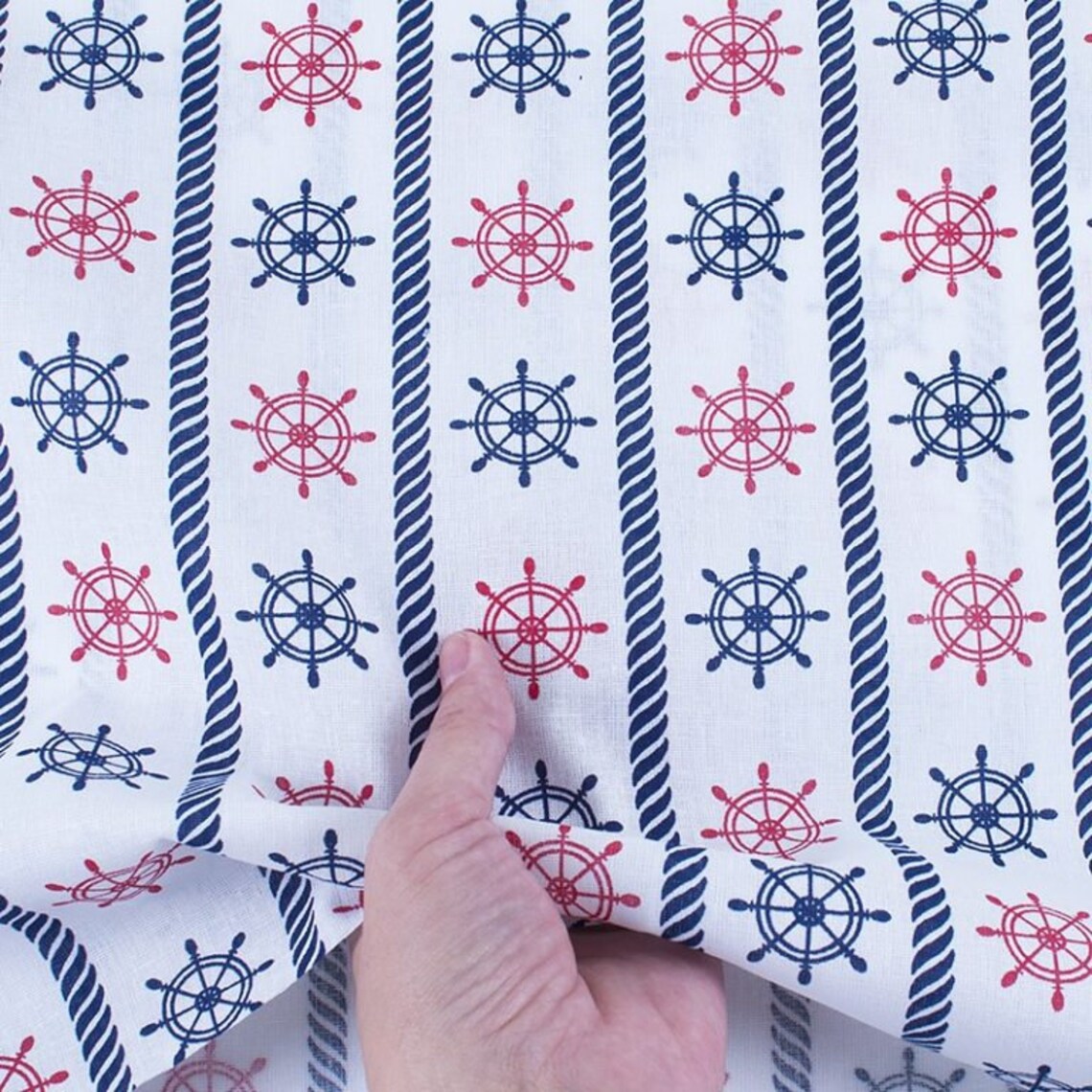 NAUTICAL FABRIC 100 Cotton fabric by the yard Nautical decor Etsy