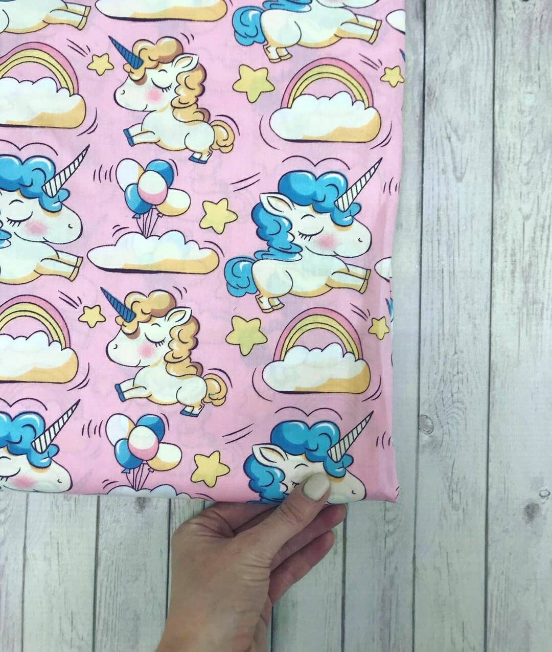 UNICORN FABRIC Unicorn print 100% Cotton fabric by the yard | Etsy