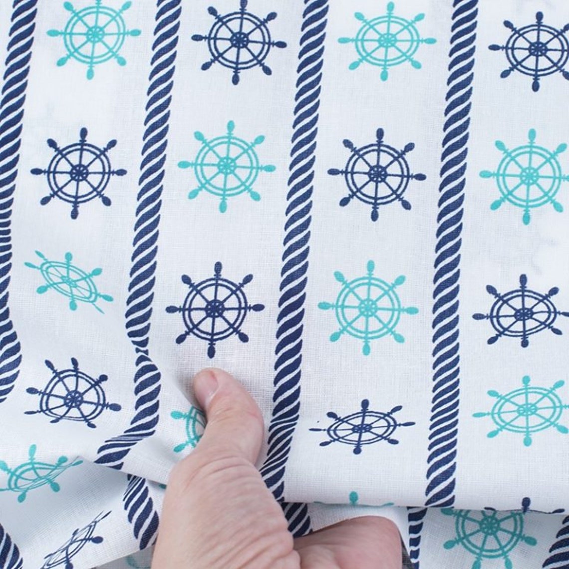 NAUTICAL FABRIC 100 Cotton fabric by the yard Nautical decor Etsy
