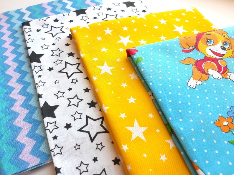 Hund Stoff Bundle Baumwollstoff 4x 196196 Fat Etsy