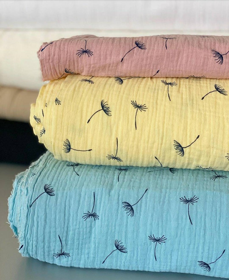 COTTON FABRIC by the yard Muslin fabric Double gauze fabric Etsy