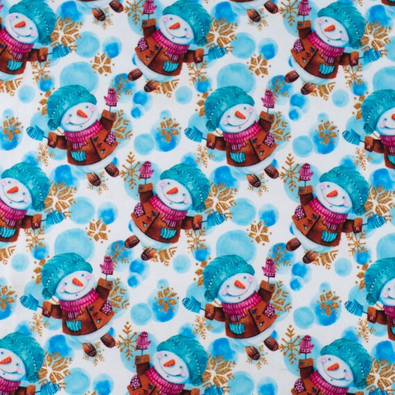 Christmas fabric FLEECE FABRIC by the yard Penguin fabric Etsy