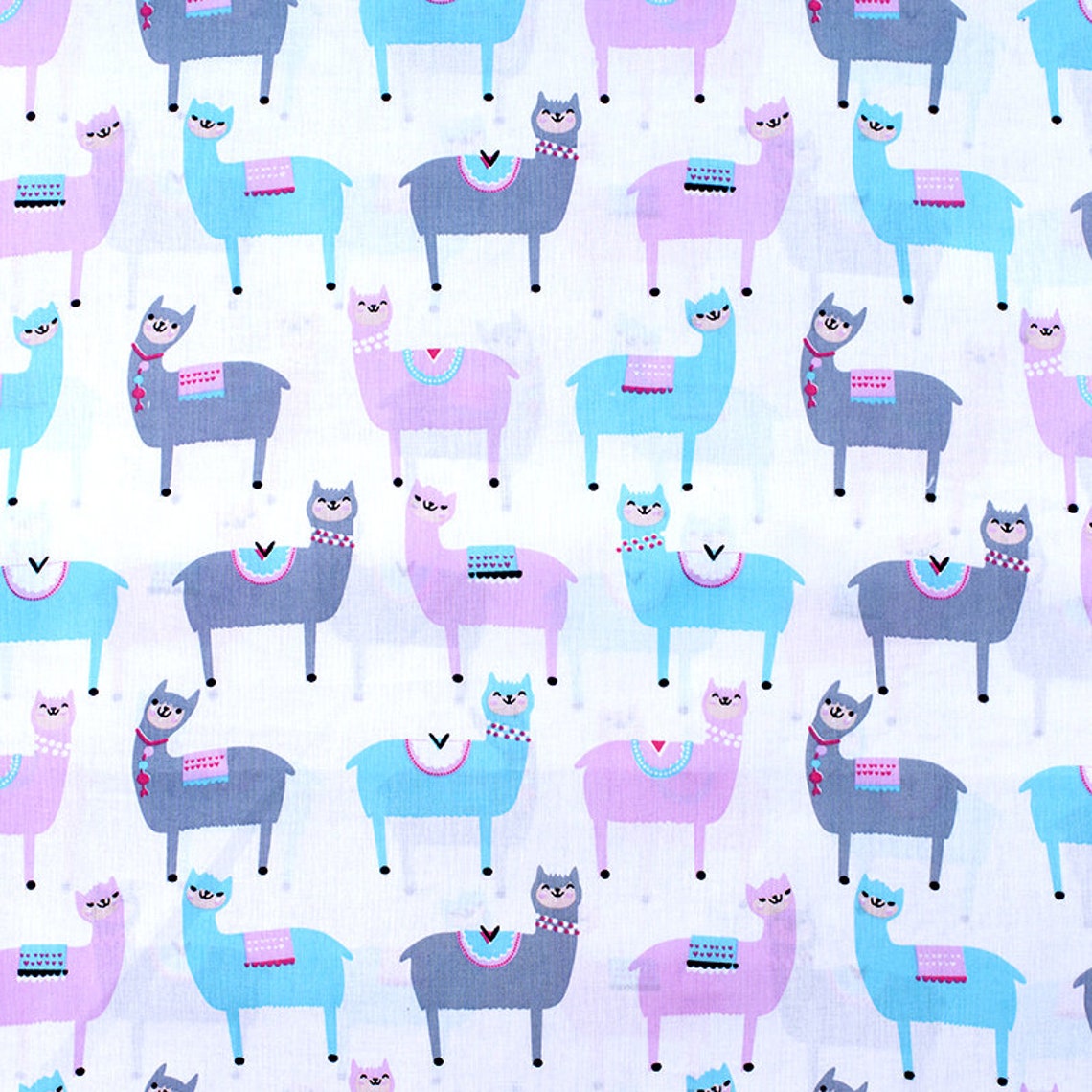 LLAMA FABRIC by the yard Baby Quilt fabric bundle Cactus Etsy