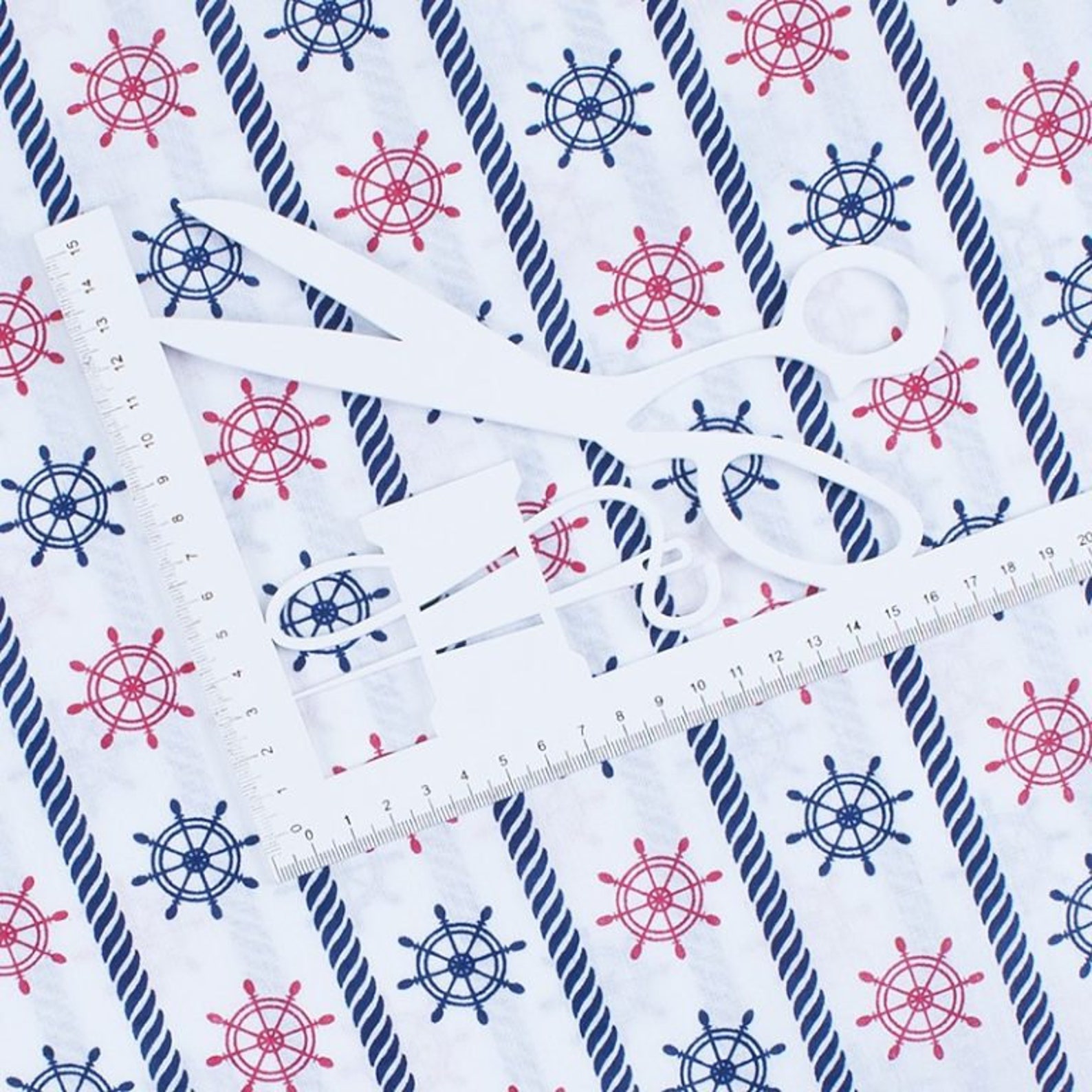 NAUTICAL FABRIC 100 Cotton fabric by the yard Nautical decor Etsy