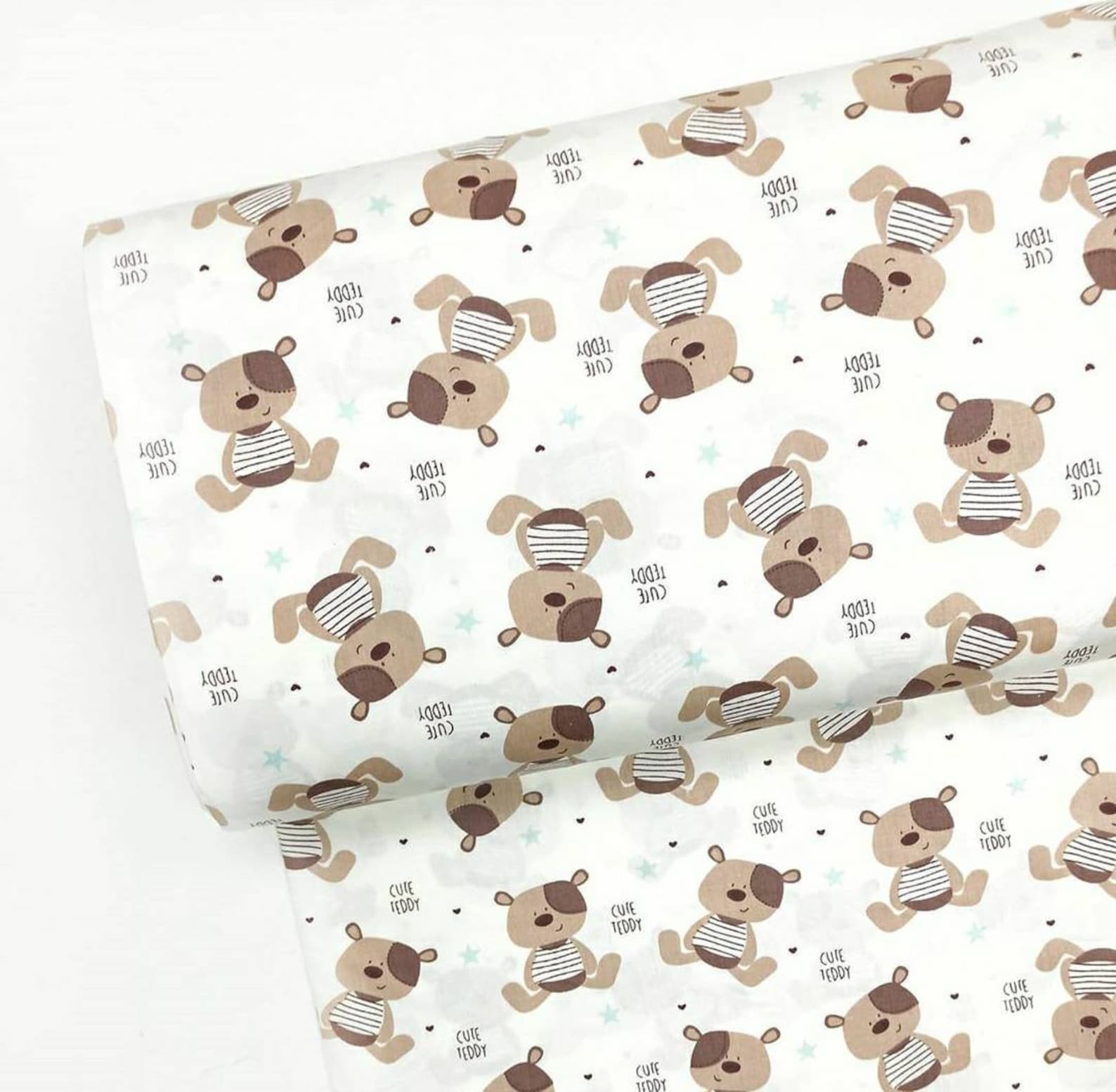 BEAR FABRIC cotton fabric by the yard Teddy bear print Baby Etsy