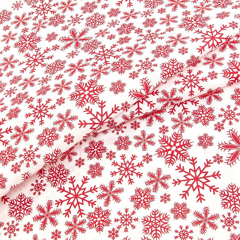 Christmas fabric COTTON FABRIC by the yard santa fabric Red Etsy