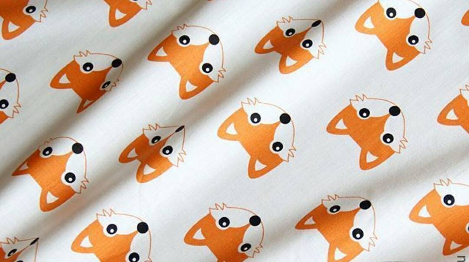 COTTON FABRIC by the yard Poplin fox print fabric Kids print Etsy
