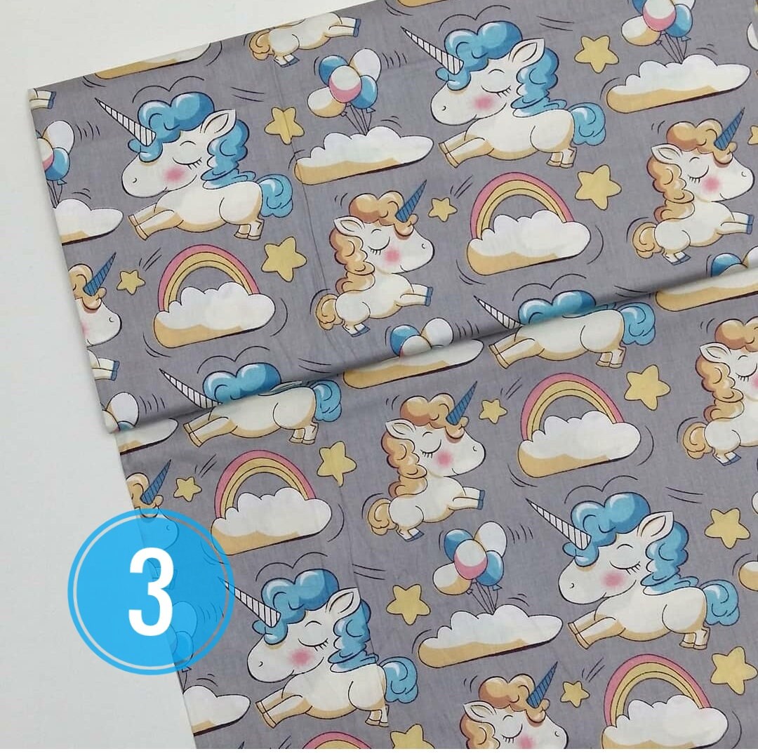 UNICORN FABRIC Unicorn print 100 Cotton fabric by the yard Etsy