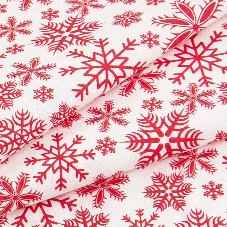 Christmas fabric COTTON FABRIC by the yard santa fabric Red Etsy