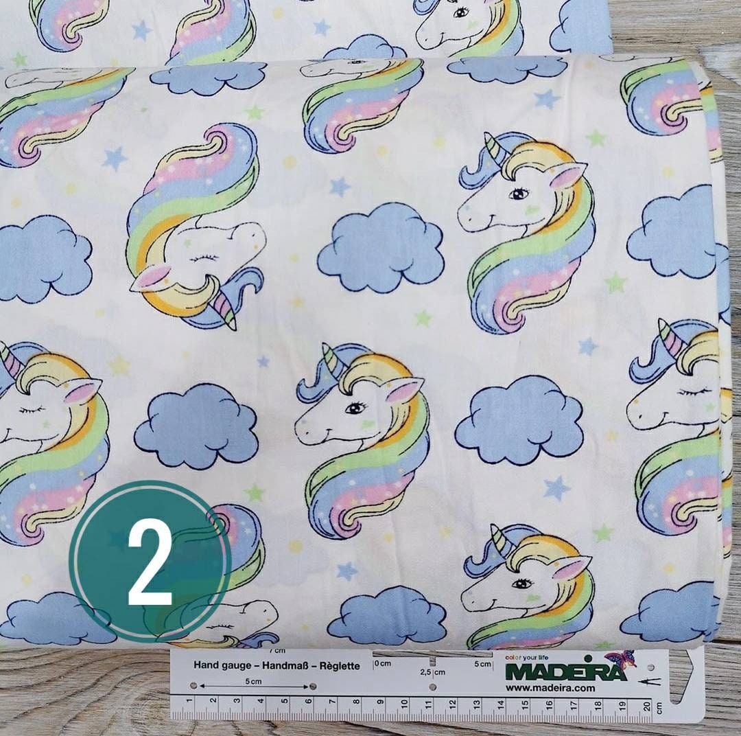 UNICORN FABRIC Unicorn print 100% Cotton fabric by the yard | Etsy