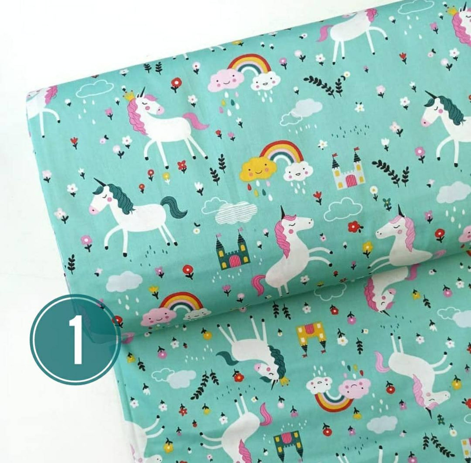UNICORN FABRIC Unicorn print 100 Cotton fabric by the yard Etsy