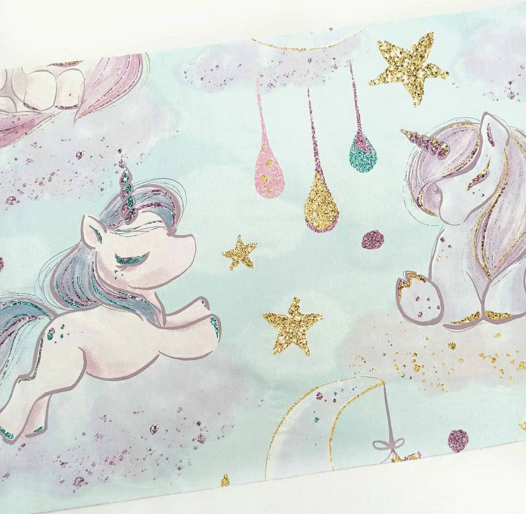 UNICORN FABRIC Unicorn print cotton fabric by the yard Baby | Etsy