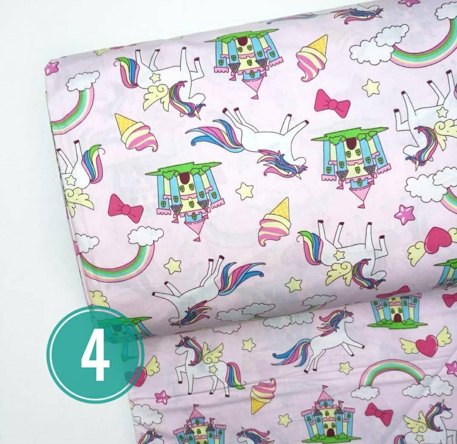 UNICORN FABRIC Unicorn print 100 Cotton fabric by the yard Etsy