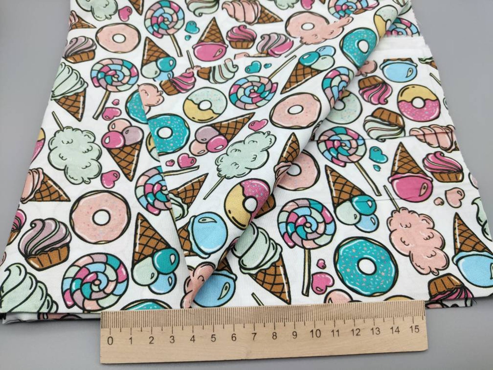 COTTON FABRIC by the yard Percale Food fabric print by the Etsy