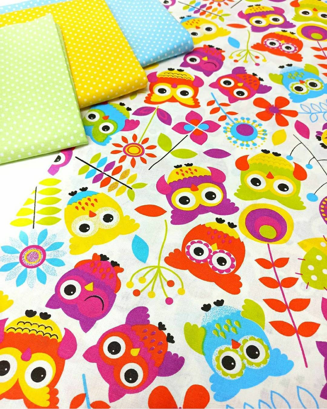 OWL FABRIC by the yard Bird fabric Quilt fabric 100 Cotton Etsy