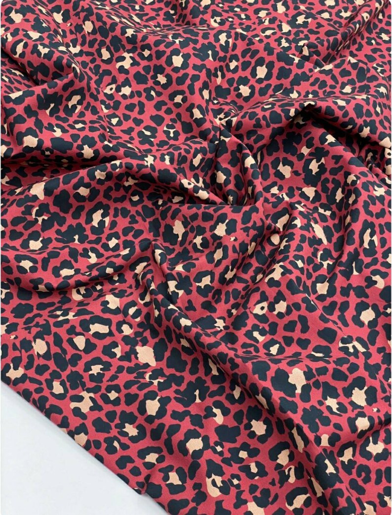 COTTON FABRIC by the yard Leopard fabric Cheetah print by the Etsy