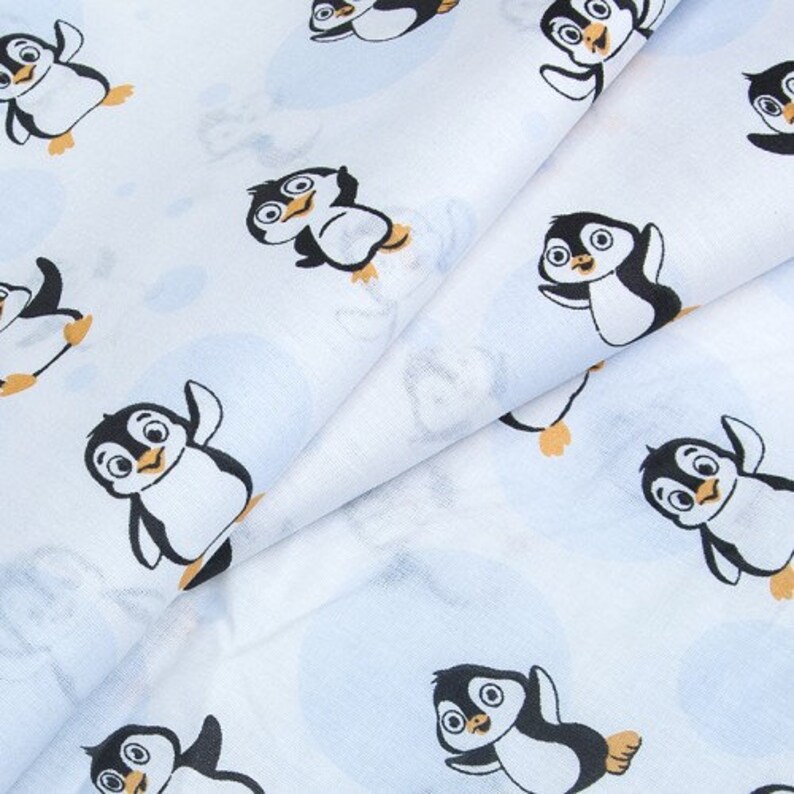 PENGUIN FABRIC by the yard Cotton fabric Baby quilt fabric Etsy