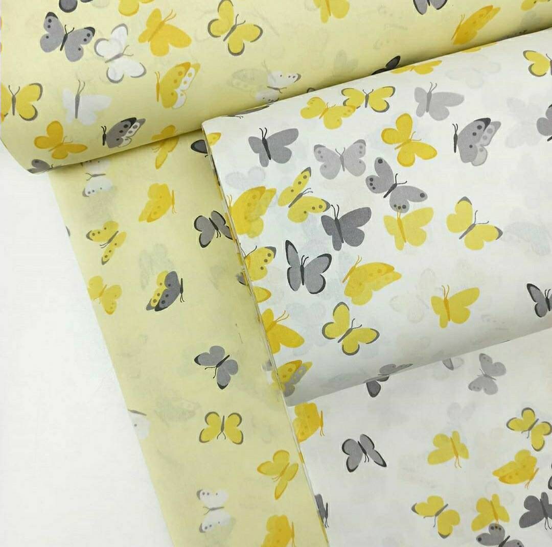 COTTON FABRIC by the yard Poplin butterfly print fabric Quilt Etsy