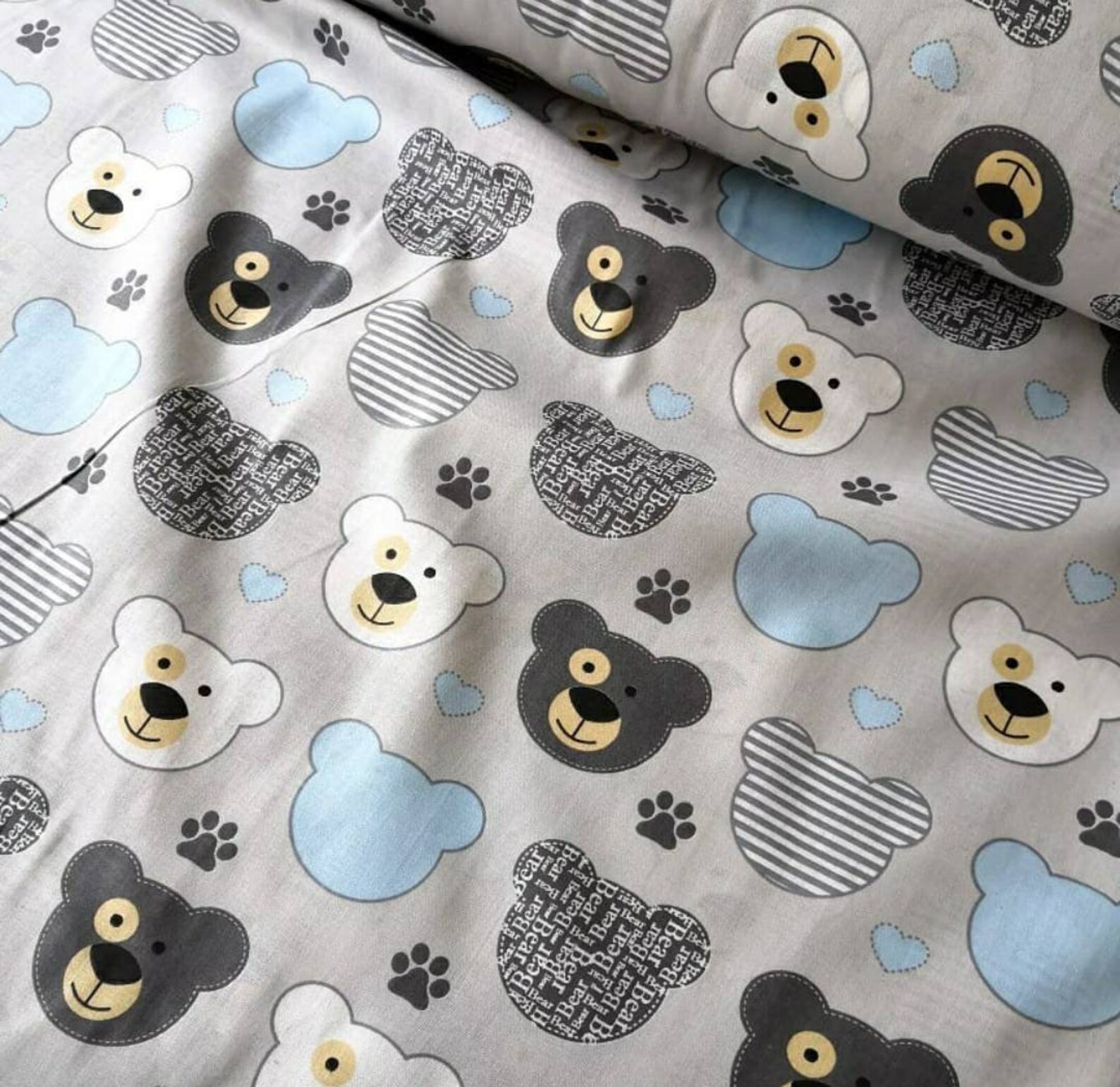BEAR FABRIC by the yard BEAR print fabric Baby quilt fabric Etsy