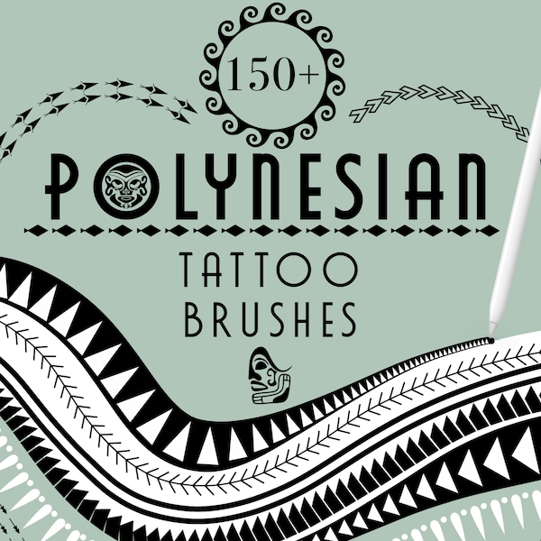 Polynesian tattoo brushes for procreate Brushes Bundle for Tattoo design Polynesian tribal set  150+  brushes for commercial use