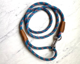 6 ft Blue/Pink Rope Dog Leash