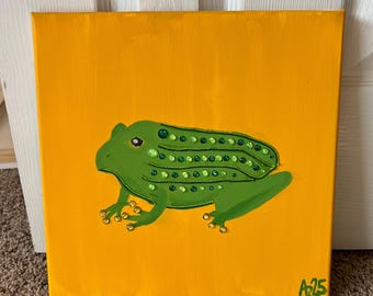 Frog Mixed Media Painting
