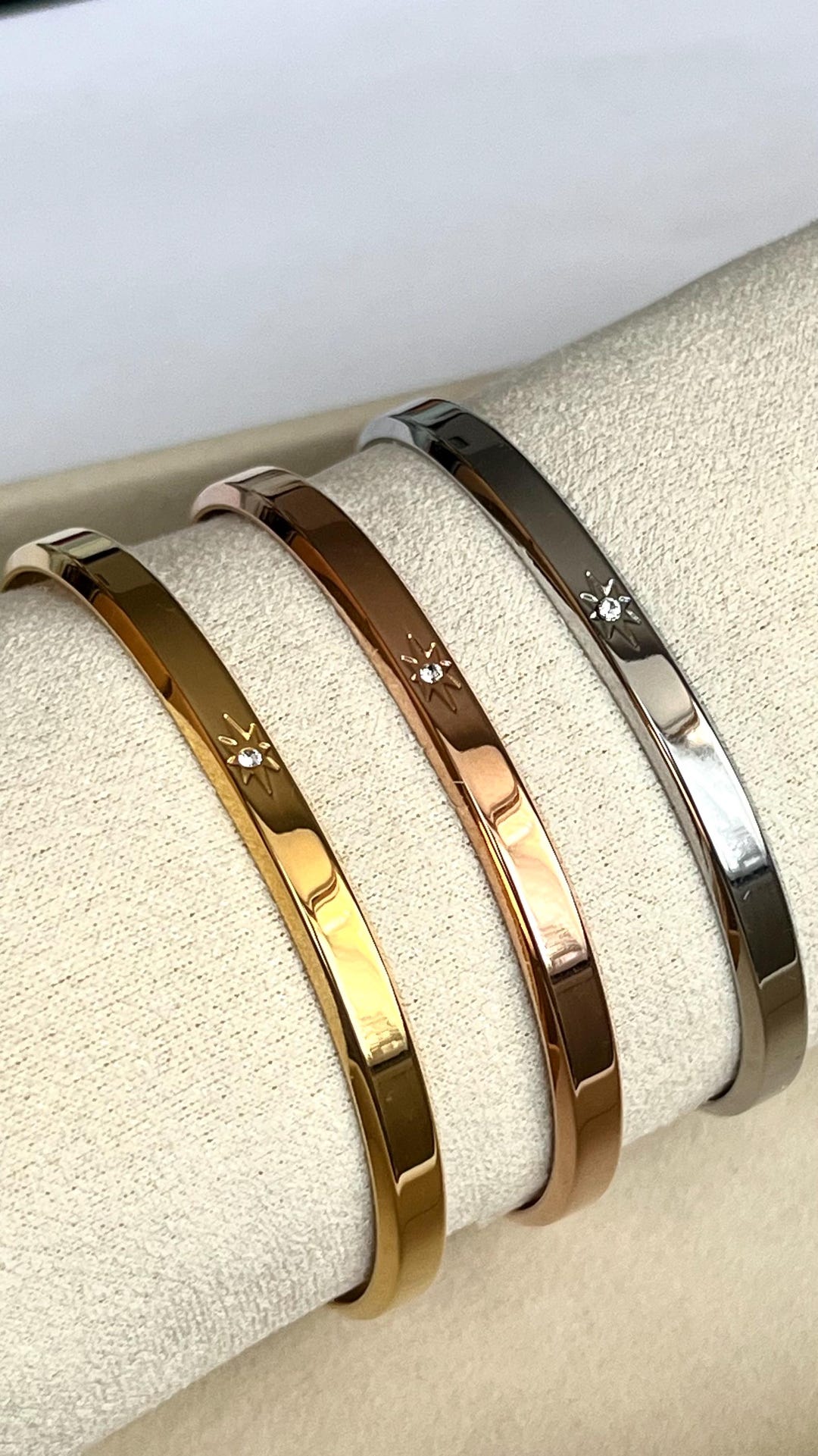 Gold, Silver, Rose, Cuff Bracelet, Dainty Bracelet, Star  display picture 1
