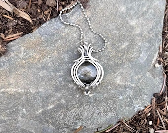 Sterling Silver Spectrolite Pendant: Silver Fantasy Necklace