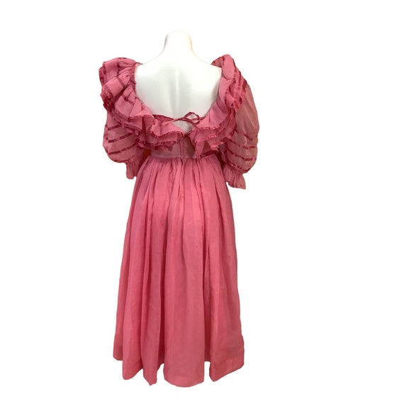 1970's Pink Ruffle Dress - image 3