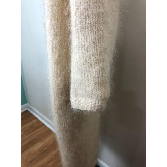 Duster Coat – Cream Mohair Cable Knit Detail - image 10