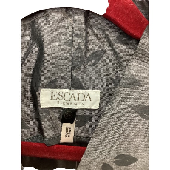 Vintage Escada Grey Leaf Sleeveless Silk Vest - image 4