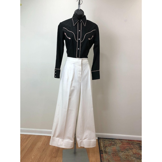 Max Mara Wide Leg Sailor Ankle Pants with Cuff