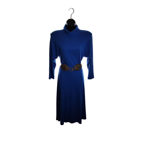 1980's Joni Blair Blue Midi Dress