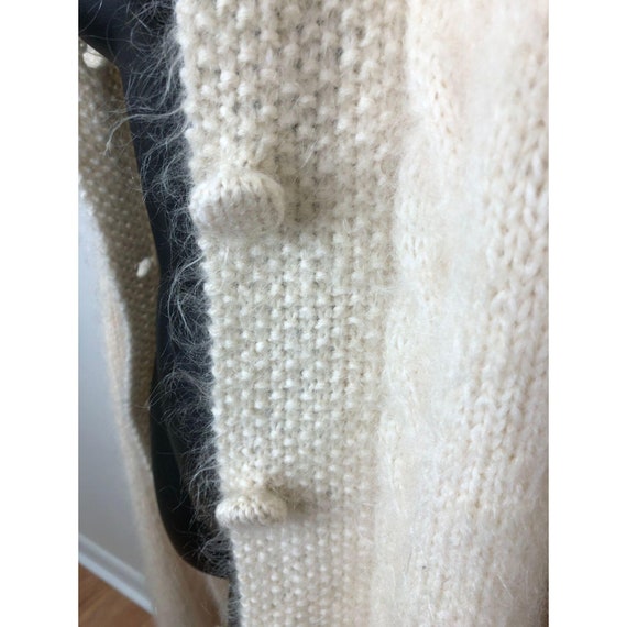 Duster Coat – Cream Mohair Cable Knit Detail - image 9