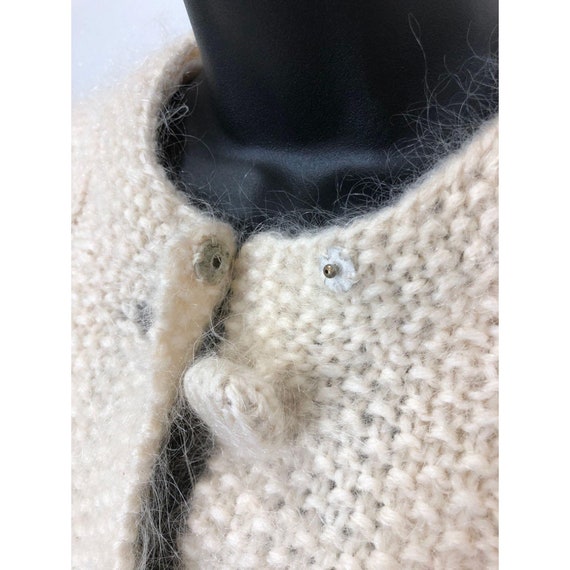 Duster Coat – Cream Mohair Cable Knit Detail - image 5