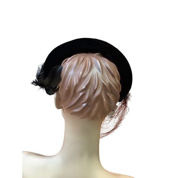 Pre 1960's Black Velvet Headband - image 4