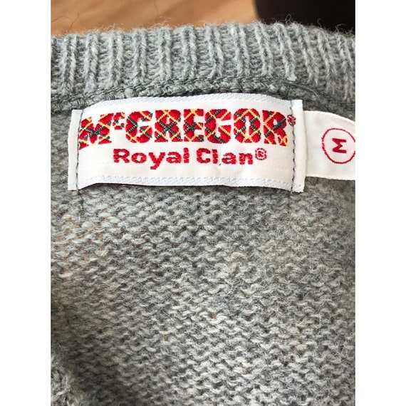 Vintage 1970s McGregor Royal Clan Grey Sweater Ve… - image 5