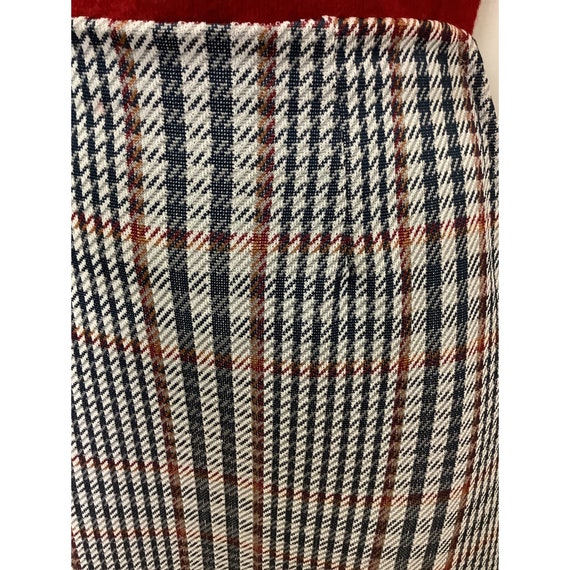 Vintage 1960s -1970s side zip plaid maxi skirt po… - image 5