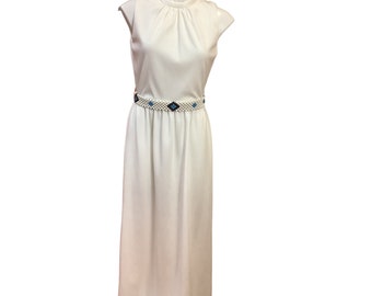 1960s-70s Carlye White Maxi Dress