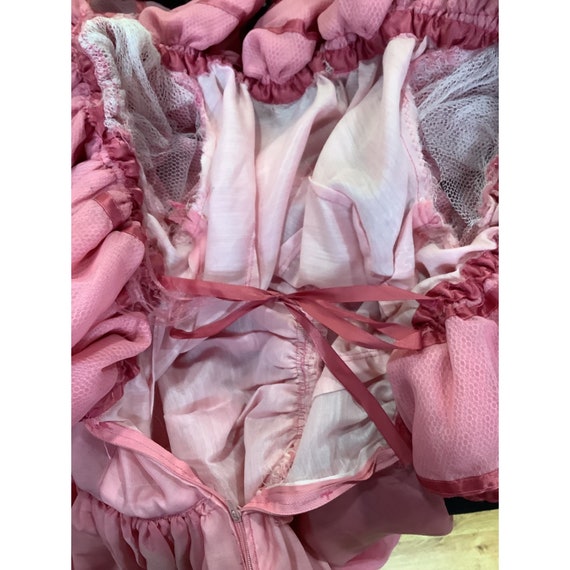 1970's Pink Ruffle Dress - image 9