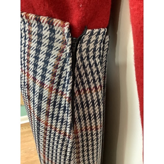 Vintage 1960s -1970s side zip plaid maxi skirt po… - image 6