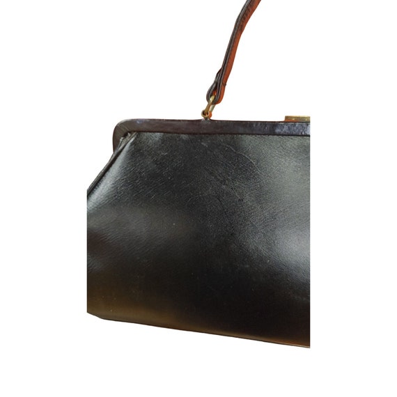 1940's - 50's Black Top Handle Duchess Purse - image 10