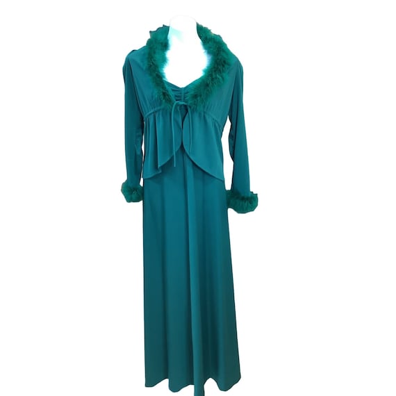 1970's Green 2 Pc Dress Set